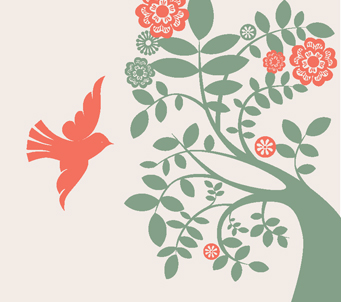 Dove with Floral Tree