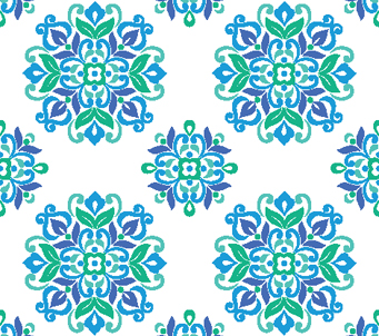 Ornamental Turqoise Floral Pattern